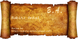 Babitz Antal névjegykártya