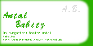 antal babitz business card